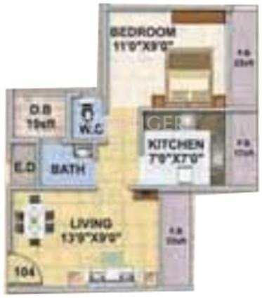 Juhi Niharika Enclave (1BHK+1T (620 sq ft) 620 sq ft)