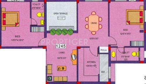 Literoof Crescent Castle (2BHK+2T (1,245 sq ft) 1245 sq ft)