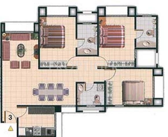 Neelam Realtors Sudha Park Floor Plan (3BHK+3T)