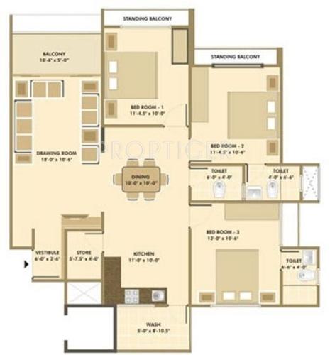 Nila Ananya (3BHK+3T (1,800 sq ft) 1800 sq ft)