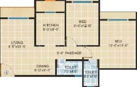 Chheda Avirahi (2BHK+2T (1,045 sq ft) 1045 sq ft)