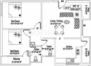 VJS Kumaran Laksshyaa (2BHK+2T (1,040 sq ft) Pooja Room 1040 sq ft) VJS Kumaran Laksshyaa (2BHK+2T (1,040 sq ft) Pooja Room 1040 sq ft)