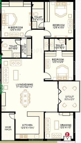 Aryamitra Vista Residency (3BHK+3T (2,525 sq ft) 2525 sq ft)