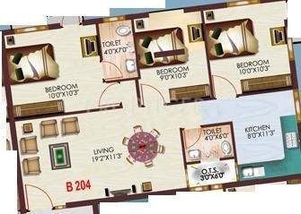  Jananis Blossom (3BHK+2T (1,000 sq ft) 1000 sq ft)