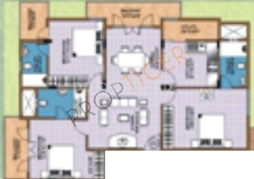 Floor Plan (3BHK+3T) Fortuna Classic Floor Plan (3BHK+3T)