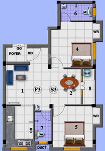 Hitech Aishwaryam (2BHK+2T (781 sq ft) 781 sq ft)