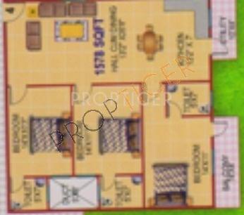 PNR Ishaa Lake Front (3BHK+3T (1,528 sq ft) 1528 sq ft)