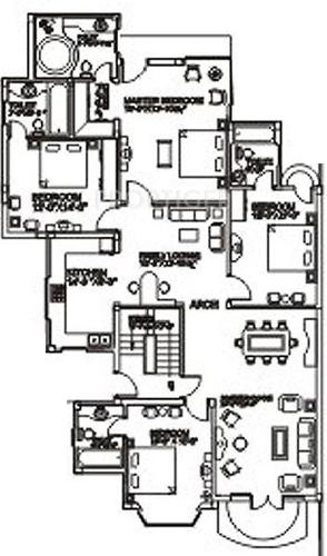 Floor Plan (4BHK+4T) Niho Scottish Castle Majestic Floors Floor Plan (4BHK+4T)