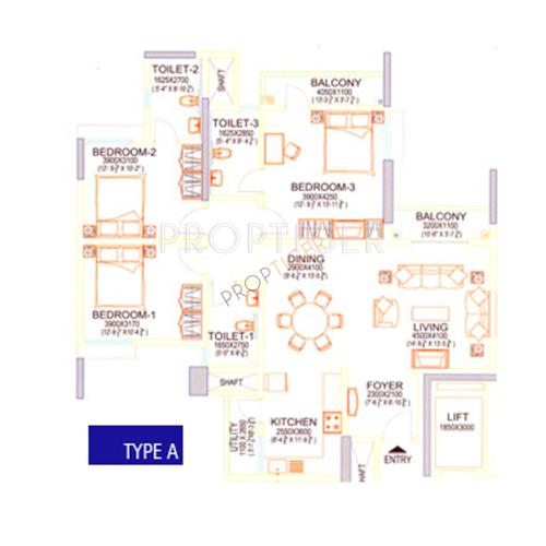 Sobha Beryl (3BHK+3T (1,659 sq ft) 1659 sq ft)