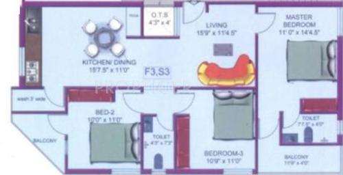 Sabarrisa Varahis Nest (3BHK+2T (1,250 sq ft) 1250 sq ft)