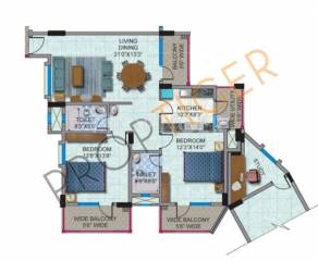 HM World City (2BHK+2T (1,571 sq ft) 1571 sq ft)
