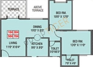 Anandtara La Gloriosa (2BHK+2T (1,100 sq ft) 1100 sq ft)