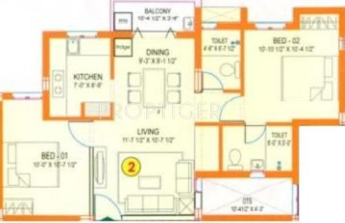 Selvaganesh Lake view Manor (2BHK+2T (858 sq ft) 858 sq ft)