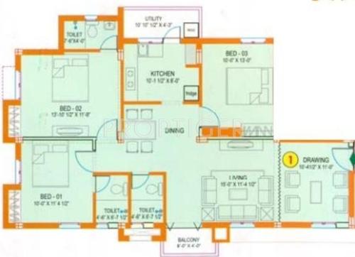 Selvaganesh Lake view Manor (3BHK+3T (1,380 sq ft) 1380 sq ft)