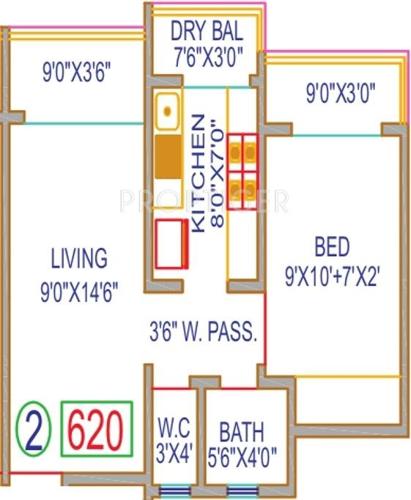 Ostwal Ostwal Height (1BHK+1T (620 sq ft) 620 sq ft)