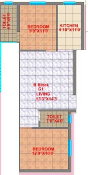 CC Windsor (2BHK+2T (788 sq ft) 788 sq ft)