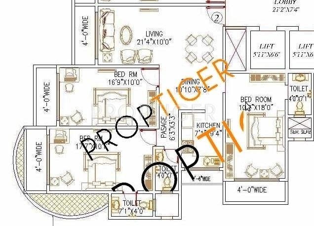 Floor Plan (3BHK+3T) Kamala Roop Nagar Floor Plan (3BHK+3T)