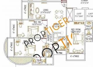 Floor Plan (3BHK+3T) Kamala Roop Nagar Floor Plan (3BHK+3T)
