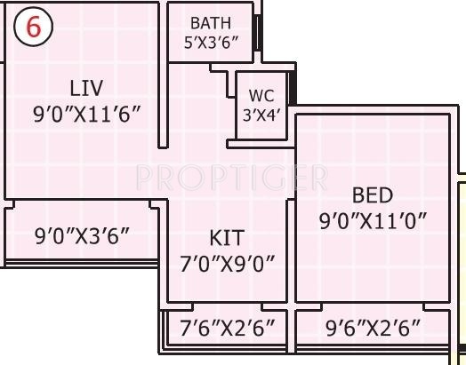 Rashmi Laxmi Sadan Floor Plan (1BHK+1T)