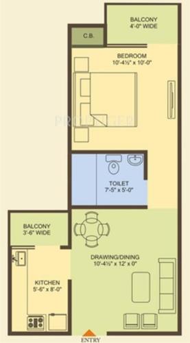 MR Proview Officer City 2 (1BHK+1T (645 sq ft) 645 sq ft)