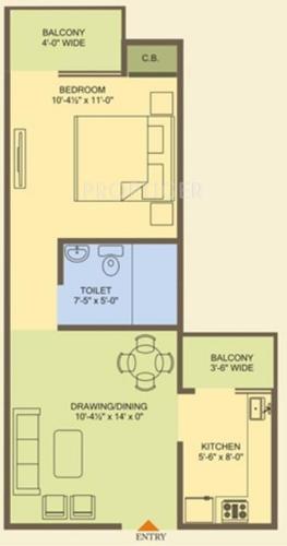 MR Proview Officer City 2 (1BHK+1T (695 sq ft) 695 sq ft)