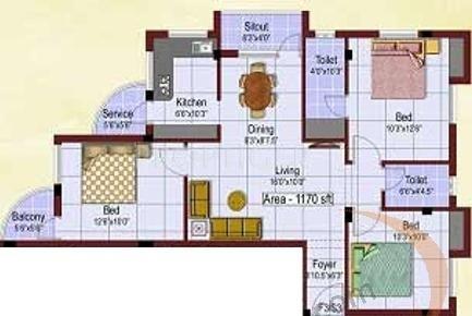 Salma Horizon Hexagon (3BHK+3T (1,204 sq ft) 1204 sq ft)