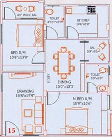  Hi Rise Paradise (2BHK+2T (1,120 sq ft) 1120 sq ft)