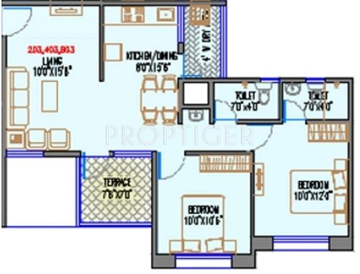 Magnus Simpli City Phase II (2BHK+2T (1,110 sq ft) 1110 sq ft)
