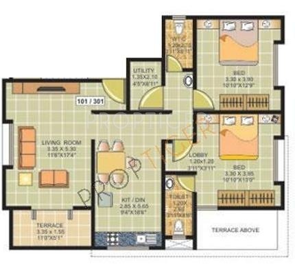 Ranjeet S S Tanishque (2BHK+2T (1,139 sq ft) 1139 sq ft)