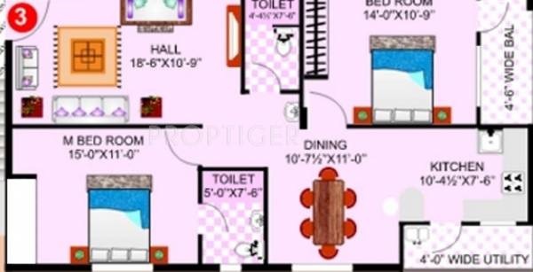 Gauthami Shashi Sadan Floor Plan (2BHK+2T)