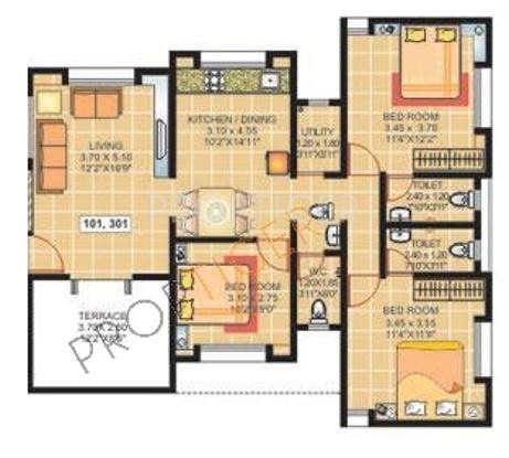 Ranjeet S S Tanishque (3BHK+2T (1,293 sq ft) 1293 sq ft) Ranjeet S S Tanishque (3BHK+2T (1,293 sq ft) 1293 sq ft)