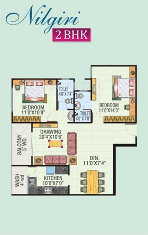 Kalindi Nilgiri Enorma (2BHK+2T (1,150 sq ft) 1150 sq ft) Kalindi Nilgiri Enorma (2BHK+2T (1,150 sq ft) 1150 sq ft)