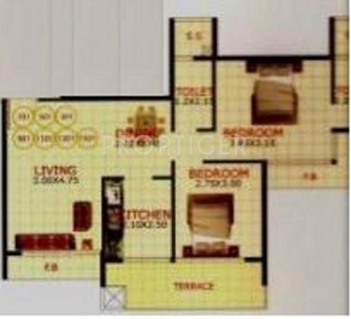 RD Parvati Heights (2BHK+2T (1,103 sq ft) 1103 sq ft)