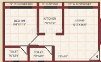 Jaydeep Prathmesh Vaibhav Floor Plan (1BHK+1T)