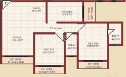 Jaydeep Prathmesh Vaibhav Floor Plan (2BHK+2T)