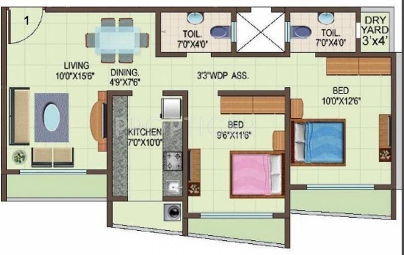 Jaydeep Patidar Complex Floor Plan (2BHK+2T)