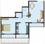 Earth Builders Paarvati Aangan Floor Plan (1BHK+1T)