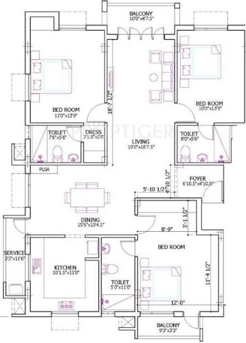 Firm Lakshan (3BHK+3T (1,700 sq ft)   Pooja Room 1700 sq ft)
