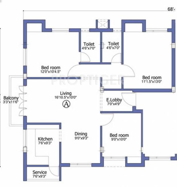 Firm Guddys Manor (3BHK+2T (1,270 sq ft) 1270 sq ft) Firm Guddys Manor (3BHK+2T (1,270 sq ft) 1270 sq ft)