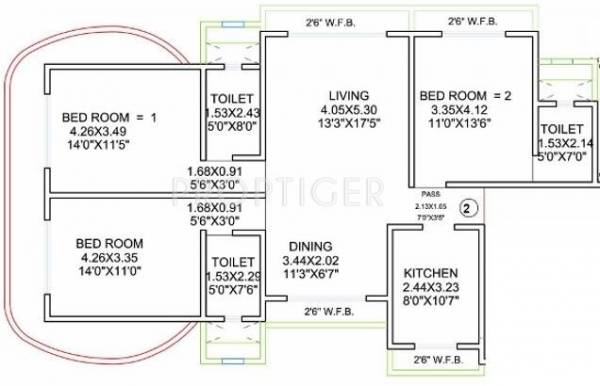 Kamala Nutan Yojana (3BHK+3T (1,099 sq ft) 1099 sq ft)