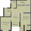 Natural City (2BHK+2T (865 sq ft) 865 sq ft)