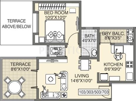 Shree Shree Ram Hill View (1BHK+1T (619 sq ft) 619 sq ft)