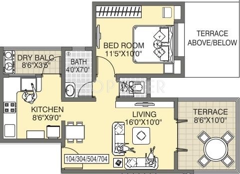 Shree Shree Ram Hill View (1BHK+2T (641 sq ft) 641 sq ft)