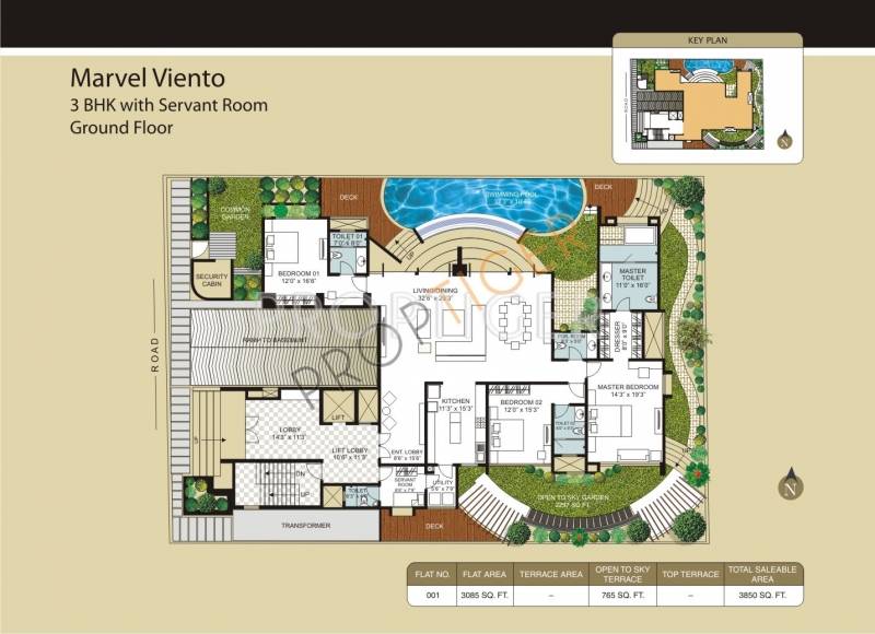 Marvel Marvel Viento (3BHK+3T (3,850 sq ft)   Servant Room 3850 sq ft)