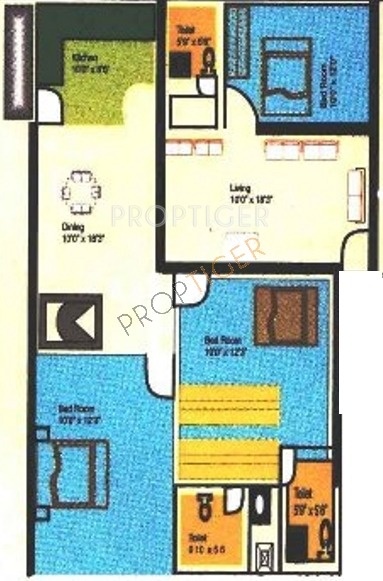 Nishitas Savitha Residency Floor Plan (3BHK+3T)