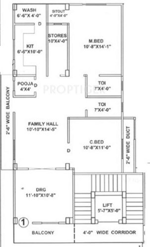 Anusha Residency (2BHK+2T (1,180 sq ft)   Pooja Room 1180 sq ft)