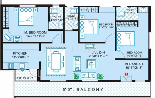 Gauthami Sree Soudham (3BHK+3T (1,520 sq ft) 1520 sq ft)