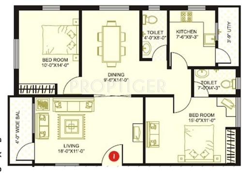 Gauthami Sreenidhi Mansion (2BHK+2T (1,250 sq ft) 1250 sq ft)