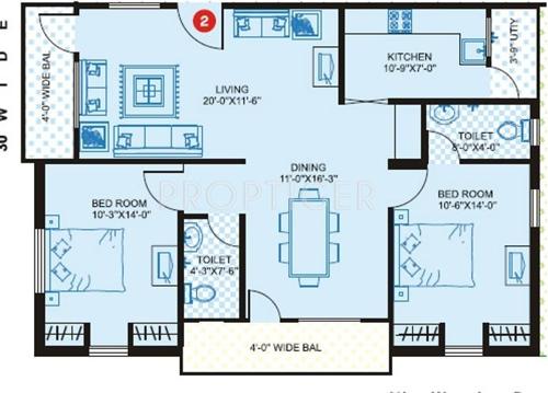 Gauthami Sreenidhi Mansion (2BHK+2T (1,355 sq ft) 1355 sq ft)