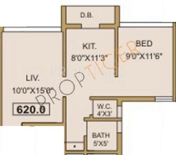 Baria M Baria Grace (1BHK+1T (620 sq ft) 620 sq ft)